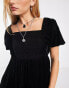 Фото #3 товара Bolongaro Trevor velvet mini smock dress in black