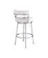 Фото #14 товара Madrid 26" Counter Height Swivel Gray Artificial leather and Brushed Stainless Steel Bar Stool