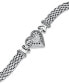 ფოტო #1 პროდუქტის Diamond Mesh Heart Bracelet in Sterling Silver (1/6 ct. t.w.)