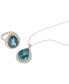 ფოტო #3 პროდუქტის EFFY® London Blue Topaz (12-7/8 ct. t.w.) & Diamond (1/5 ct. t.w.) 18" Pendant Necklace in 14k White Gold