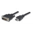 Фото #1 товара Techly ICOC-HDMI-D-018 - 1.8 m - DVI-D - Male - Male - Straight - Straight