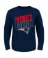 ფოტო #1 პროდუქტის Big Boys Navy New England Patriots Showtime Long Sleeve T-shirt
