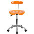 Фото #3 товара Vibrant Orange And Chrome Swivel Task Chair With Tractor Seat