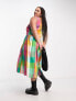 Native Youth Plus oversized gingham midaxi trapeze dress in multi