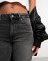 ONLY Emily high waisted straight leg jeans in washed grey