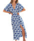 Women's Batik Print Dolman Sleeve Maxi Beach Dress