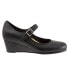 Фото #1 товара Trotters Willow T1964-001 Womens Black Narrow Leather Wedges Heels Shoes