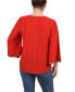 ფოტო #2 პროდუქტის Petite 3/4 Bell Sleeve Top with Stones