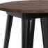 Фото #2 товара 24" Round Black Metal Indoor Table With Walnut Rustic Wood Top