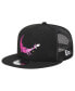 ფოტო #1 პროდუქტის Men's Black The Flintstones Dino Trucker 9FIFTY Snapback Hat