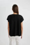 Kadın T-shirt Siyah C1874ax/bk81