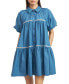 ფოტო #1 პროდუქტის Women's Tara Puff-Sleeve Babydoll Shirtdress