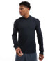 Фото #1 товара ASOS 4505 Training 1/4 zip performance rib long sleeve top in black