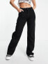 Pieces Peggy high waisted wide leg jeans in black