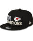 Фото #4 товара Men's Black Kansas City Chiefs Super Bowl LVII Champions Parade 9FIFTY Snapback Hat