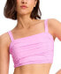 Фото #1 товара Women's Square-Neck Shirred Bikini Top