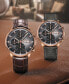 Men's Swiss Automatic Chronograph Commander Brown Leather Strap Watch 43mm