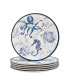 Фото #1 товара Sea Life Set of 6 Dinner Plate 11", Service For 6