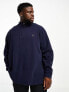 Фото #5 товара Polo Ralph Lauren Big & Tall multi icon logo half zip double knit sweatshirt in navy