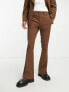 ASOS DESIGN flare suit trouser in brown