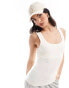 Фото #1 товара ONLY reversible seamless square neck vest top in white