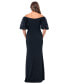 ფოტო #2 პროდუქტის Women's 3D Floral-Sleeve Off-The-Shoulder Gown