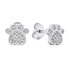 Playful silver earrings with clear zircons Paws EA590W