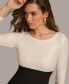 ფოტო #4 პროდუქტის Women's Long-Sleeve Sequin Top Gown