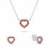 Фото #1 товара Delicate silver jewelry set Hearts with zircons SET266WR (necklace, earrings)