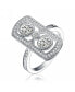 ფოტო #1 პროდუქტის Sterling Silver Clear Round Cubic Zirconia Modern Ring