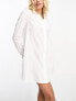 Фото #1 товара ASOS DESIGN fuller bust cotton mini shirt dress in white