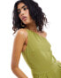 Pretty Lavish one shoulder jumpsuit with pockets in olive