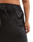 COLLUSION plus low rise satin maxi skirt in black