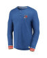 Фото #3 товара Fanatics Men's Heathered Blue New York Rangers True Classics Henley Long Sleeve T-Shirt