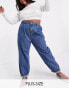 Фото #1 товара DTT Plus Grace balloon leg jeans in mid blue