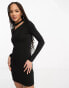 Фото #6 товара Urban Revivo cut out long sleeve mini dress in black