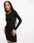 Urban Revivo cut out long sleeve mini dress in black