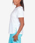 ფოტო #3 პროდუქტის Petite Classic Brights Solid Texture Split Shirttail T-shirt