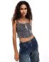 Фото #2 товара Reclaimed Vintage cami top with embroidery in grey