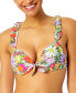 Фото #1 товара Women's Printed Ruffle-Strap Push Up Underwire Bikini Top, Created for Macy's