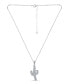 Фото #3 товара Giani Bernini cubic Zirconia Pave Cactus Pendant Necklace in Sterling Silver