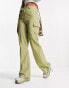 Daisy Street fitted parachute cargo trousers in khaki