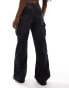 Good For Nothing denim utility baggy fit trousers in black