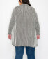 Фото #2 товара Plus Size Textured Rib Flyaway Cardigan Sweater