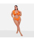 Фото #3 товара Plus Size Splash Ruffle Bikini Top - Orange