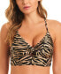 ფოტო #1 პროდუქტის Women's Animal Print Strappy Bikini Top