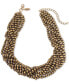 Фото #1 товара Gold-Tone Multi-Strand Beaded Statement Necklace, 19" + 3" extender, Created for Macy's