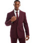 Фото #1 товара ASOS DESIGN slim suit jacket in burgundy