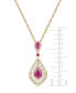 ფოტო #7 პროდუქტის Sapphire (1-1/4 ct. t.w.) and Diamond (1/2 ct. t.w.) Pendant Necklace in 14k Gold (Also available in Ruby and Emerald)
