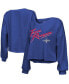 ფოტო #1 პროდუქტის Women's Threads Royal Texas Rangers 2023 World Series Champions Off-Shoulder Script Cropped Long Sleeve V-Neck T-shirt